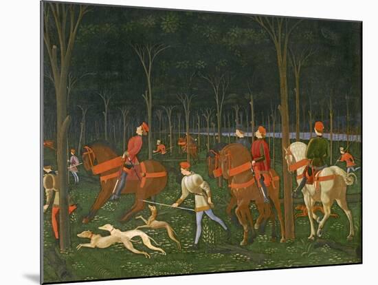The Hunt in the Forest, C.1465-70 (Detail)-Paolo Uccello-Mounted Giclee Print