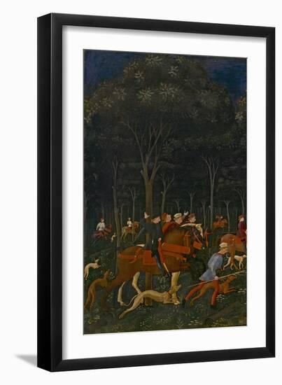 The Hunt in the Forest, C.1465-70 (Oil on Panel)-Paolo Uccello-Framed Premium Giclee Print