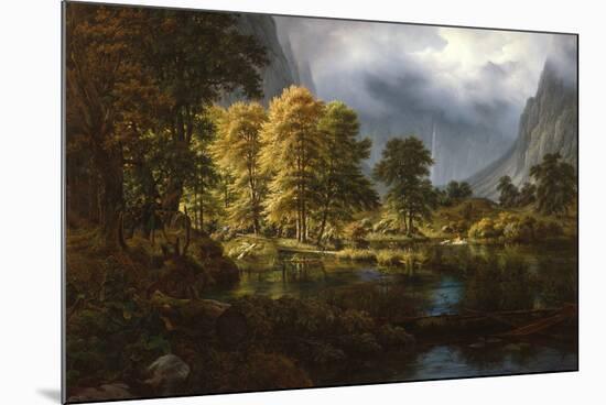The hunt near Konigssee, 1832 by Thomas Fearnley-Erik Theodor Werenskiold-Mounted Giclee Print
