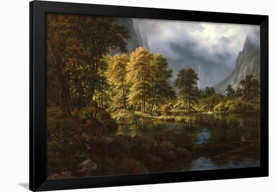 The hunt near Konigssee, 1832 by Thomas Fearnley-Erik Theodor Werenskiold-Framed Giclee Print