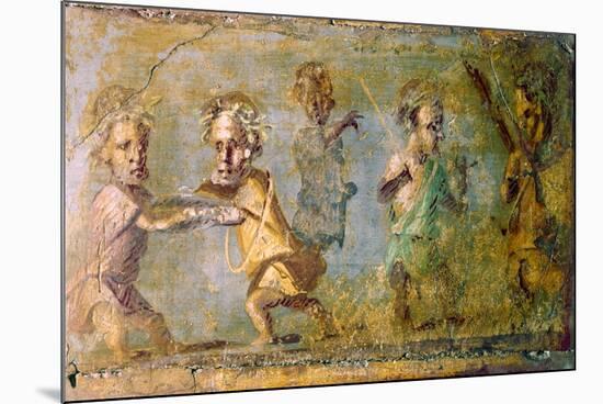 The Hunt of the Dwarfs, Fresco from Pompeii, C1st Century Bc-1st Century Ad-null-Mounted Giclee Print