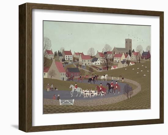 The Hunt Riding Through the Village, 1986-Vincent Haddelsey-Framed Giclee Print