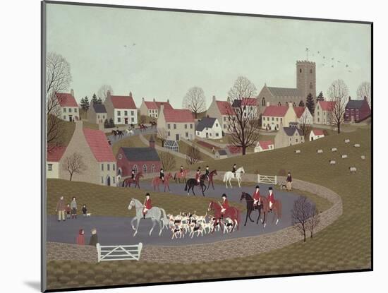 The Hunt Riding Through the Village, 1986-Vincent Haddelsey-Mounted Giclee Print