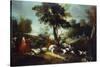 The Hunt with Wolf; La Chasse Au Loop-Jean Baptiste Oudry (Attr to)-Stretched Canvas