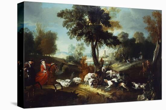 The Hunt with Wolf; La Chasse Au Loop-Jean Baptiste Oudry (Attr to)-Stretched Canvas