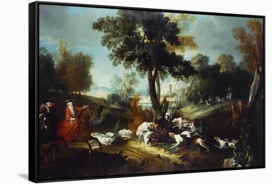 The Hunt with Wolf; La Chasse Au Loop-Jean Baptiste Oudry (Attr to)-Framed Stretched Canvas