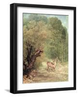 The Hunted Roe-Deer on the Alert, Spring, 1867-Gustave Courbet-Framed Giclee Print