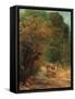 The Hunted Roe Deer on the Alert-Gustave Courbet-Framed Stretched Canvas