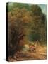 The Hunted Roe Deer on the Alert-Gustave Courbet-Stretched Canvas