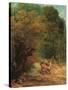 The Hunted Roe Deer on the Alert-Gustave Courbet-Stretched Canvas