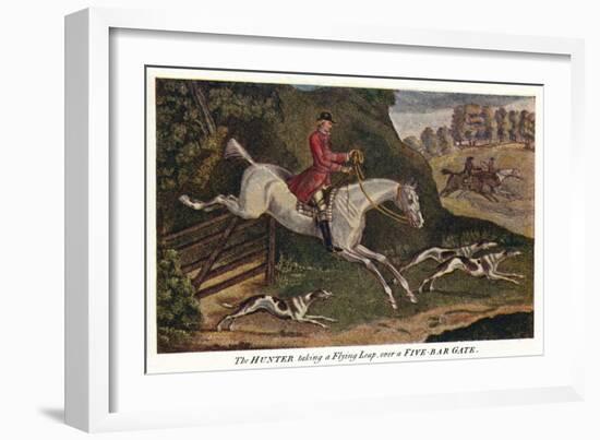 'The HUNTER taking a Flying Leap, over a Five-Bar Gate', c1740, (1922)-James Seymour-Framed Giclee Print