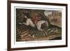 'The HUNTER taking a Flying Leap, over a Five-Bar Gate', c1740, (1922)-James Seymour-Framed Giclee Print