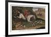 'The HUNTER taking a Flying Leap, over a Five-Bar Gate', c1740, (1922)-James Seymour-Framed Giclee Print