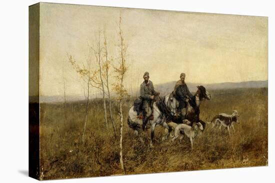 The Hunters, 1881-Franz Roubaud-Stretched Canvas