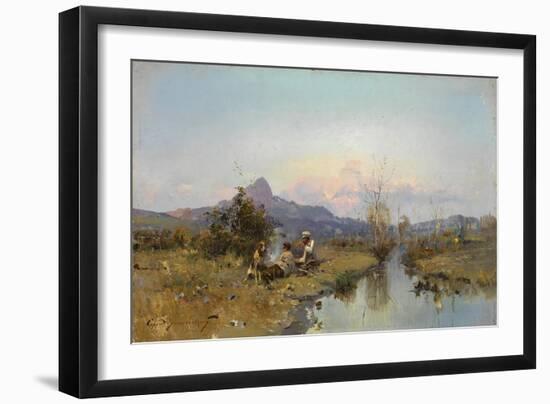 The Hunters at Rest-Sergei Ivanovich Vasilkovsky-Framed Giclee Print