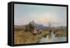 The Hunters at Rest-Sergei Ivanovich Vasilkovsky-Framed Stretched Canvas