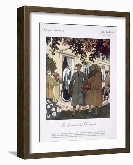 The Hunters on their Way, Illustration from 'La Belle Jardinere' Autumn 1922-null-Framed Giclee Print