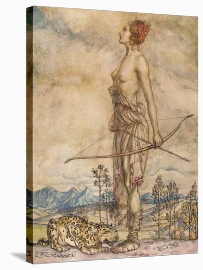 'The Huntress Diane', c1920-Arthur Rackham-Stretched Canvas