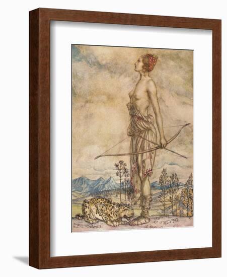 'The Huntress Diane', c1920-Arthur Rackham-Framed Giclee Print