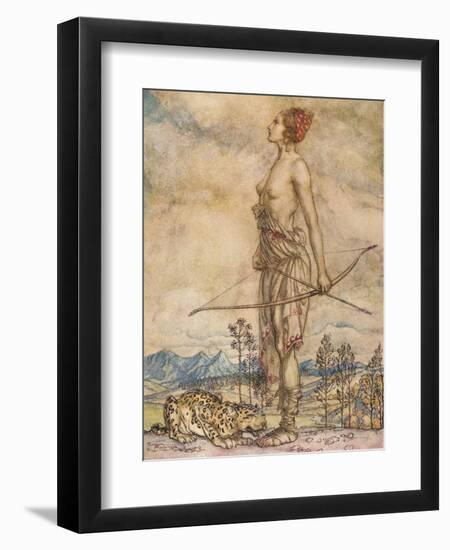 'The Huntress Diane', c1920-Arthur Rackham-Framed Giclee Print