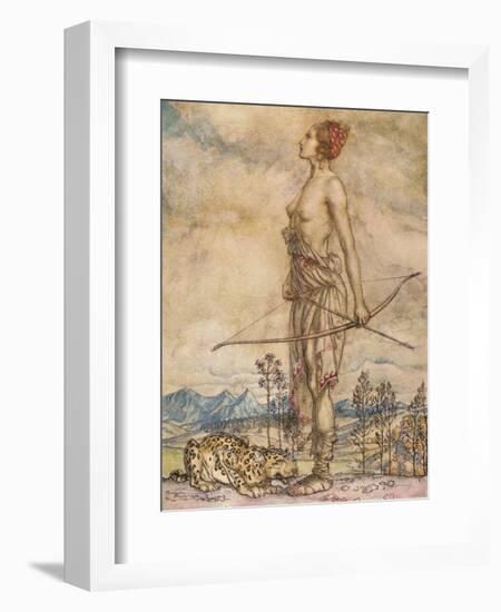 'The Huntress Diane', c1920-Arthur Rackham-Framed Giclee Print