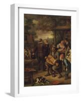 The Hurdy-Gurdy Player-Jan Havicksz. Steen-Framed Giclee Print