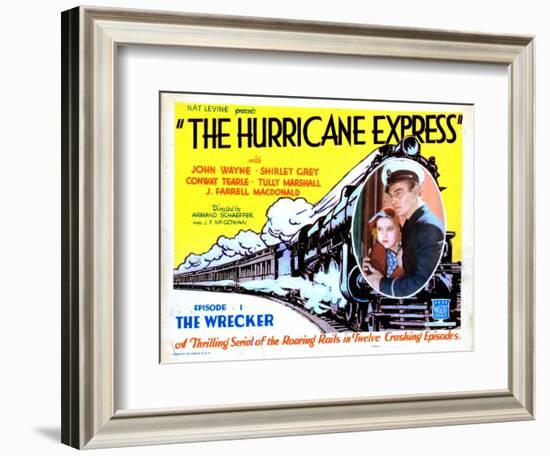 The Hurricane Express, Shirley Grey, John Wayne, 1932-null-Framed Art Print