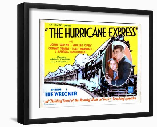 The Hurricane Express, Shirley Grey, John Wayne, 1932-null-Framed Art Print