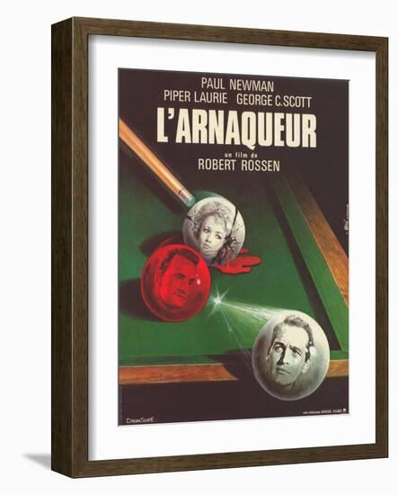 The Hustler, French Movie Poster, 1961-null-Framed Art Print