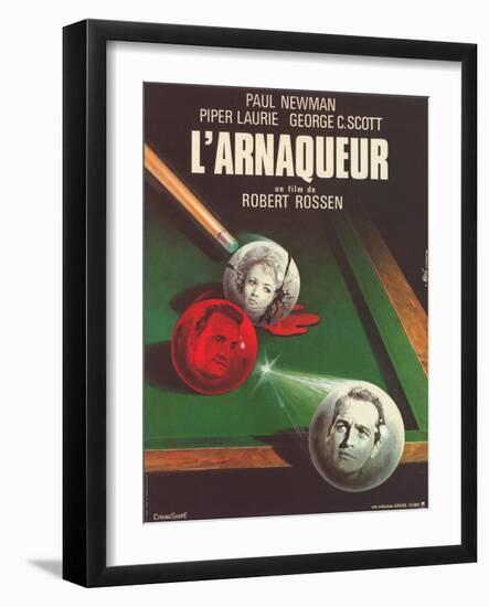 The Hustler, French Movie Poster, 1961-null-Framed Art Print