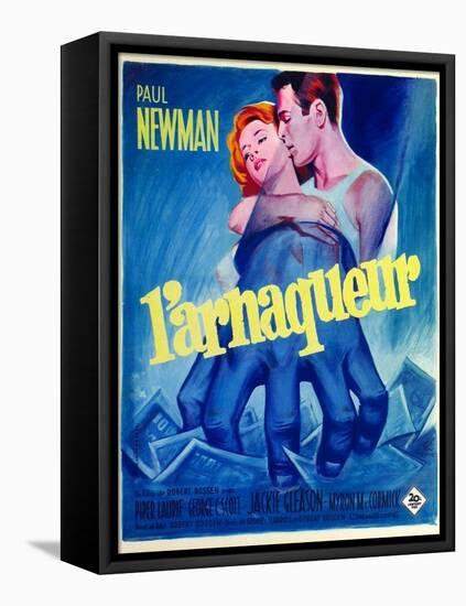 The Hustler, French Movie Poster, 1961-null-Framed Stretched Canvas