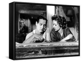 The Hustler, from Left, Paul Newman, Piper Laurie, 1961-null-Framed Stretched Canvas