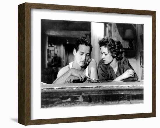 The Hustler, from Left, Paul Newman, Piper Laurie, 1961-null-Framed Photo