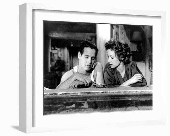 The Hustler, from Left, Paul Newman, Piper Laurie, 1961-null-Framed Photo