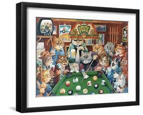 The Hustler (Pool Cats)-Bill Bell-Framed Giclee Print