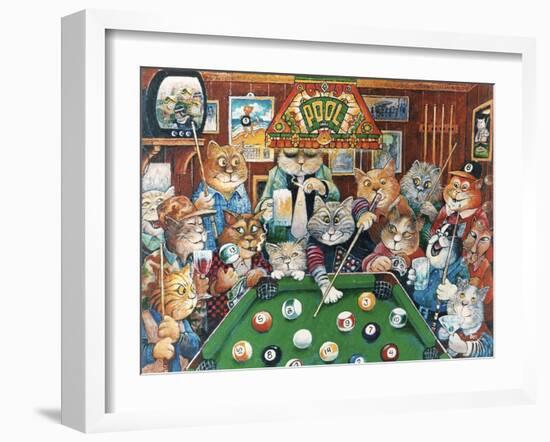 The Hustler (Pool Cats)-Bill Bell-Framed Giclee Print