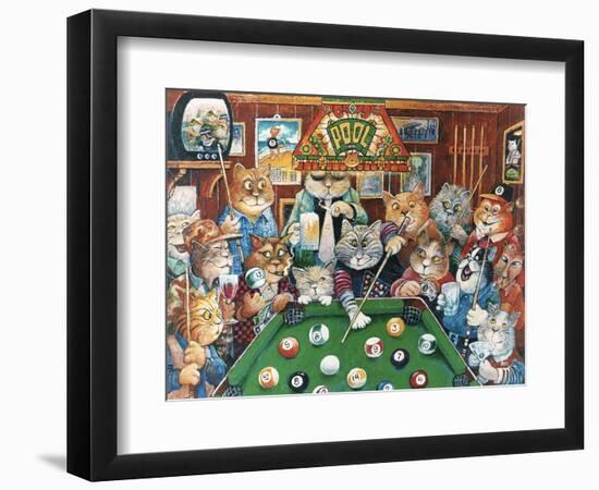 The Hustler (Pool Cats)-Bill Bell-Framed Premium Giclee Print