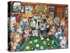 The Hustler (Pool Cats)-Bill Bell-Stretched Canvas