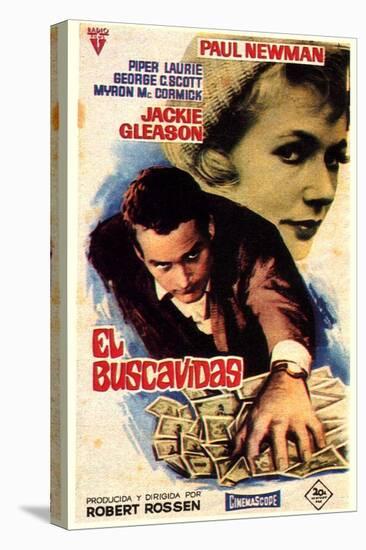 The Hustler, Spanish Movie Poster, 1961-null-Stretched Canvas