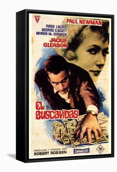 The Hustler, Spanish Movie Poster, 1961-null-Framed Stretched Canvas