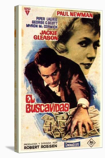 The Hustler, Spanish Movie Poster, 1961-null-Stretched Canvas