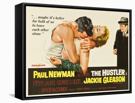 The Hustler, UK Movie Poster, 1961-null-Framed Stretched Canvas