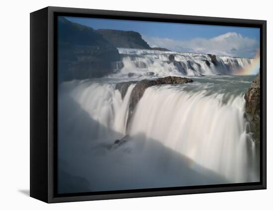 The Hvita River Roars Over Gullfoss Waterfall, Iceland-Don Grall-Framed Stretched Canvas