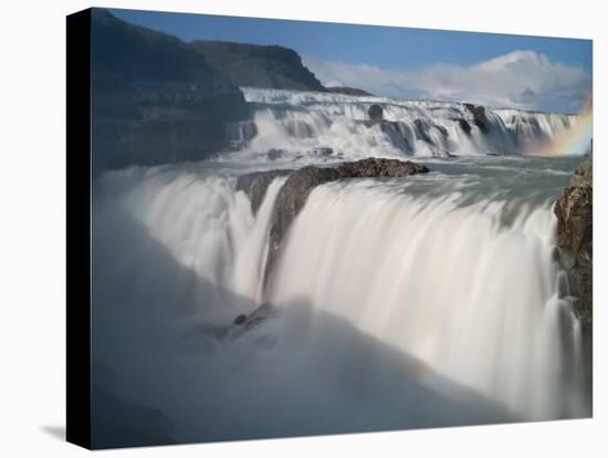 The Hvita River Roars Over Gullfoss Waterfall, Iceland-Don Grall-Stretched Canvas