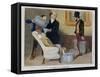 The Hydropathic Doctor, Caricature from "La Caricature"-Honore Daumier-Framed Stretched Canvas