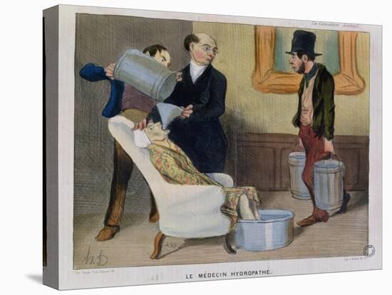 The Hydropathic Doctor, Caricature from "La Caricature"-Honore Daumier-Stretched Canvas