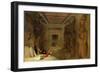 The Hypostyle Hall of the Great Temple at Abu Simbel, Egypt, 1849 (Oil on Panel)-David Roberts-Framed Giclee Print