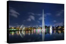 The Ibirapuera Park Fountain, Sao Paulo.-Jon Hicks-Stretched Canvas