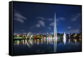 The Ibirapuera Park Fountain, Sao Paulo.-Jon Hicks-Framed Stretched Canvas