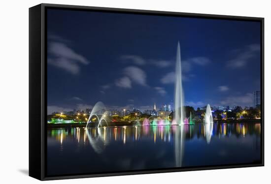 The Ibirapuera Park Fountain, Sao Paulo.-Jon Hicks-Framed Stretched Canvas